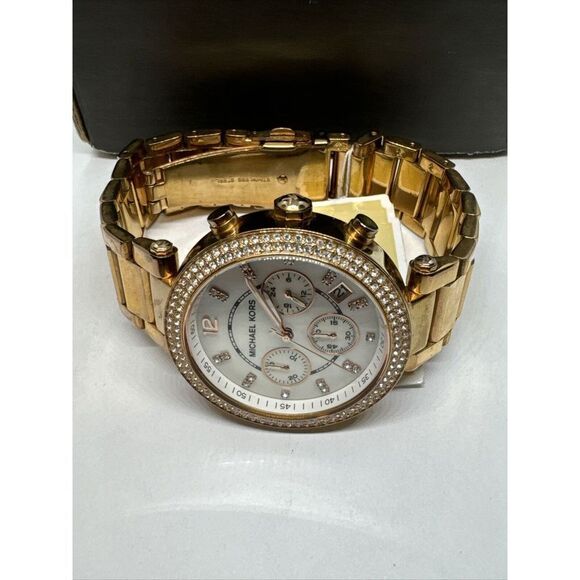 Michael Kors Parker MK5491 Women\'s Gold Stainless Steel Analog Dial Watch JNA203